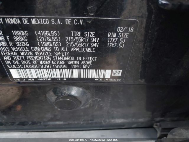 3CZRU6H79JM719806 Honda Hr-v Ex-l Navi