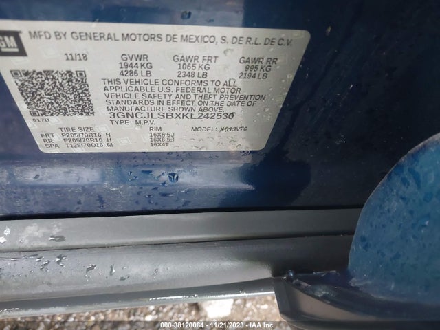 Chevrolet Trax Lt 2019 3GNCJLSBXKL242530 Image 9