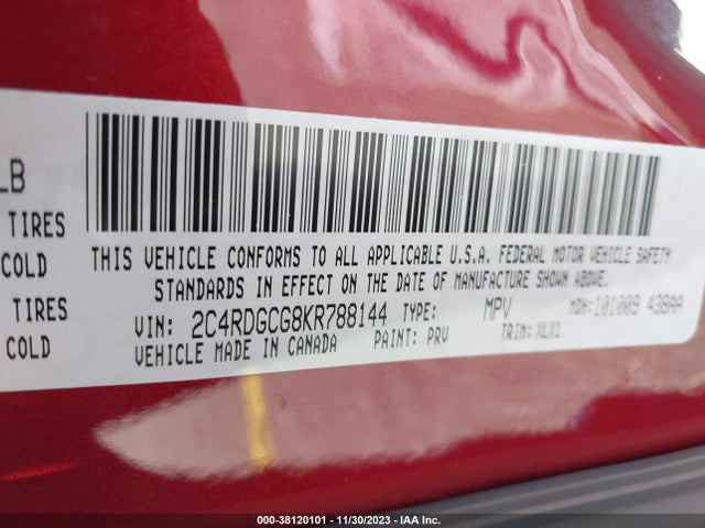 Dodge Grand Caravan Sxt 2019 2C4RDGCG8KR788144 Image 9