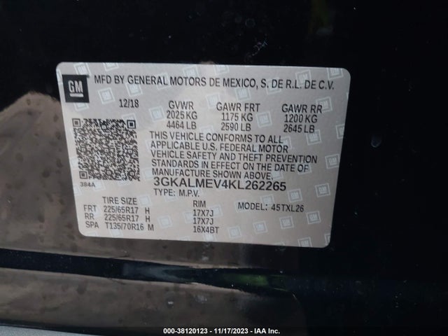 3GKALMEV4KL262265 GMC Terrain Sle