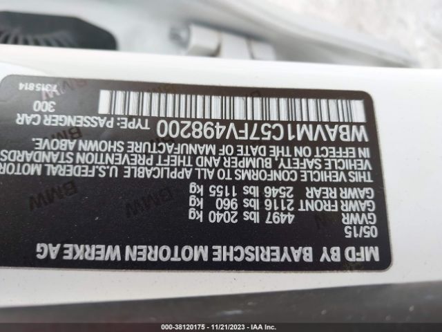 WBAVM1C57FV498200 BMW X1 Sdrive28i