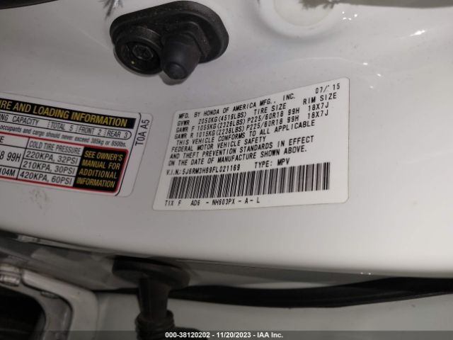 5J6RM3H99FL021169 Honda Cr-v Touring