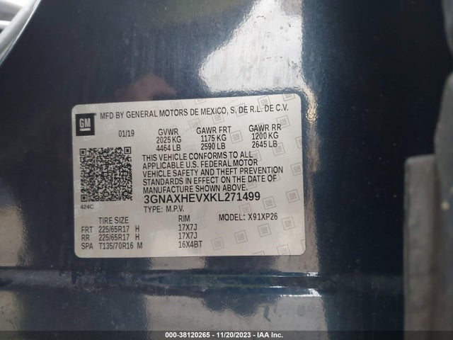 Chevrolet EQUINOX LS 2019 3GNAXHEVXKL271499 Image 9