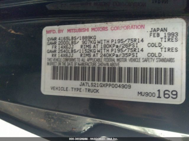 1993 MITSUBISHI MIGHTY MAX / S JA7LS21GXPP004909 Photo 8