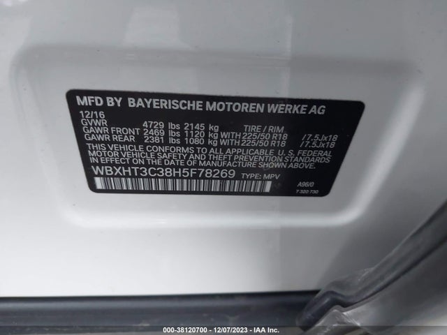 BMW X1 Xdrive28i 2017 WBXHT3C38H5F78269 Image 9