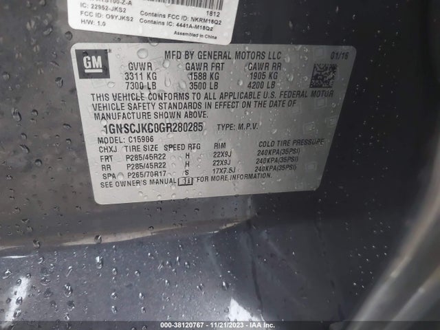 Chevrolet Suburban Ltz 2016 1GNSCJKC0GR280285 Image 9