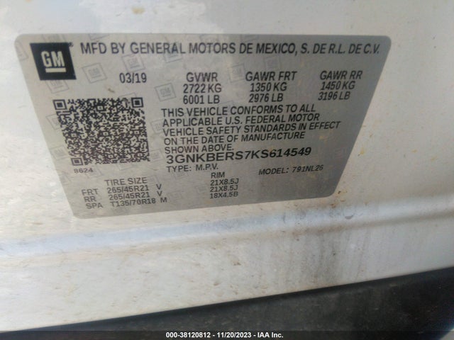 Chevrolet BLAZER RS 2019 3GNKBERS7KS614549 Image 9