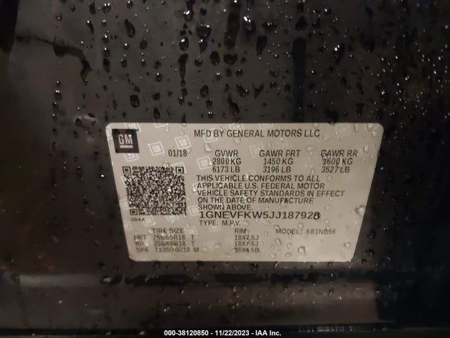 Chevrolet Traverse Ls 2018 1GNEVFKW5JJ187928 Image 9