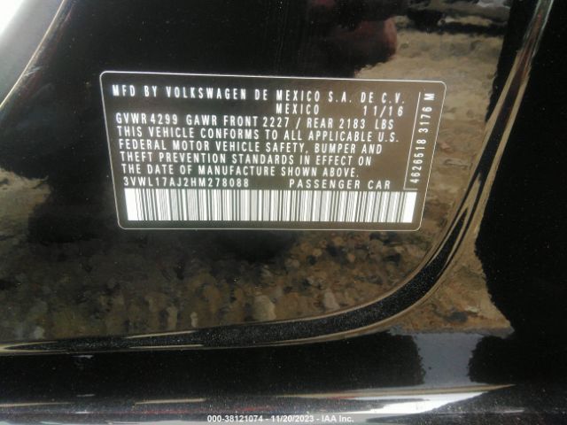 3VWL17AJ2HM278088 Volkswagen Jetta 1.8t Sel/1.8t Sel Premium