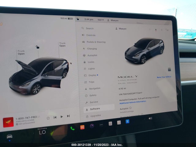 2023 TESLA MODEL Y VIN: 7SAYGAEE2PF773477