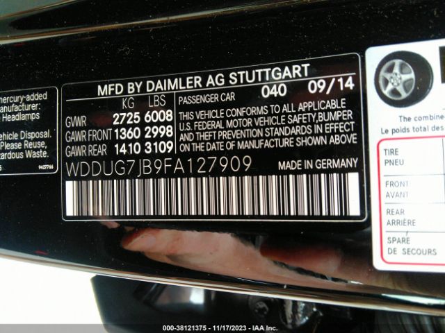 2015 MERCEDES-BENZ S 63 AMG WDDUG7JB9FA127909 Photo 8