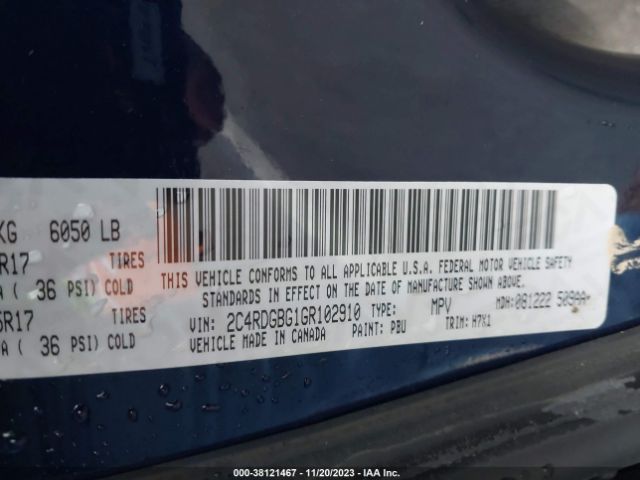 2C4RDGBG1GR102910 Dodge Grand Caravan American Value Pkg