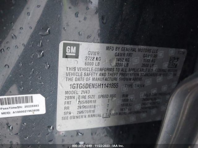1GTG6DEN5H1141855 GMC CANYON SLT