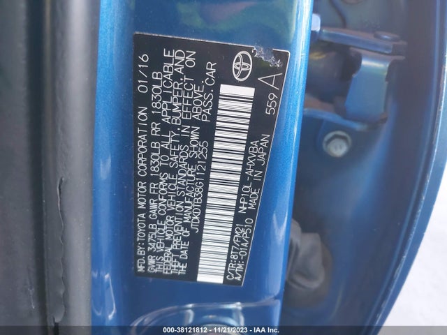Toyota Prius C Two 2016 JTDKDTB38G1121255 Image 9