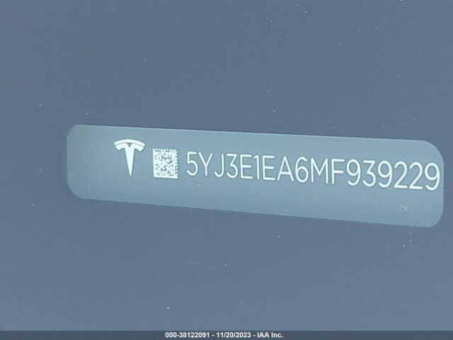 2021 TESLA MODEL 3 5YJ3E1EA6MF939229 Photo 8