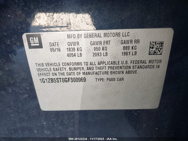 Chevrolet MALIBU LS 2016 1G1ZB5ST6GF300969 Image 9