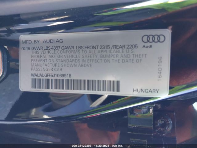 WAUAUGFF5J1069918 Audi A3 2.0t Tech Premium/2.0t Premium