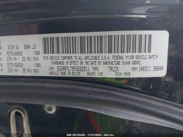 RAM 1500 Big Horn 2015 3C6RR7LT9FG522911 Image 9