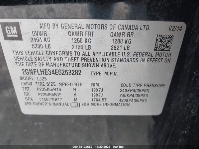 Chevrolet Equinox Ltz 2014 2GNFLHE34E6253282 Image 9