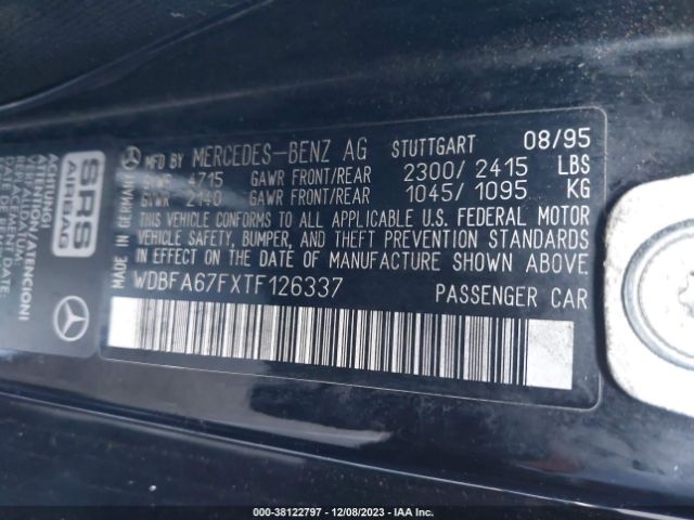 1996 MERCEDES-BENZ SL WDBFA67FXTF126337 Photo 8