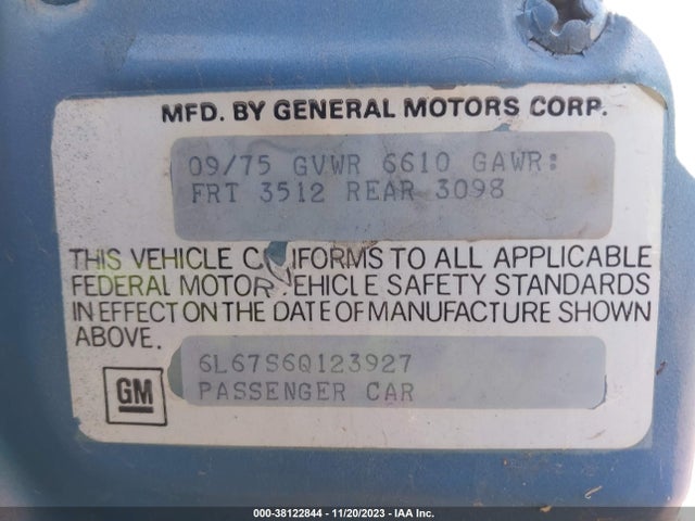 1976 CADILLAC ELDORADO 6L67S6Q123927     Photo 8