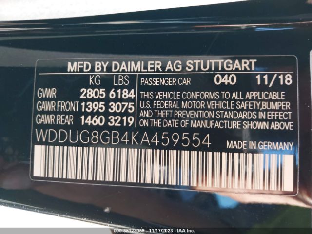 WDDUG8GB4KA459554 Mercedes-Benz S 560 4matic