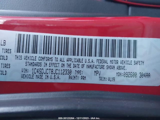 1C4SDJCT8JC112330 Dodge Durango R/t Awd