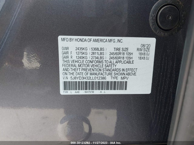 Acura Mdx Standard 2020 5J8YD3H32LL012386 Image 9