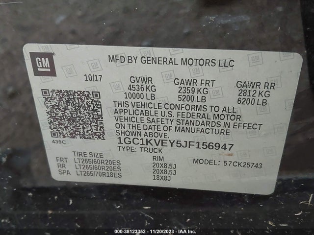 Chevrolet Silverado 2500hd Lt 2018 1GC1KVEY5JF156947 Image 9