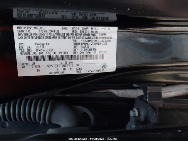 Ford FOCUS SE 2014 1FADP3F25EL372386 Image 9