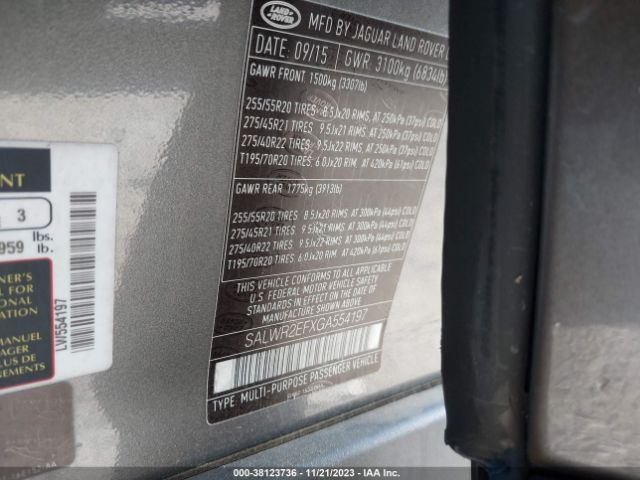 SALWR2EFXGA554197 Land Rover RANGE ROVER SPORT