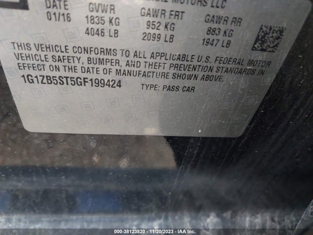 Chevrolet MALIBU LS 2016 1G1ZB5ST5GF199424 Image 9