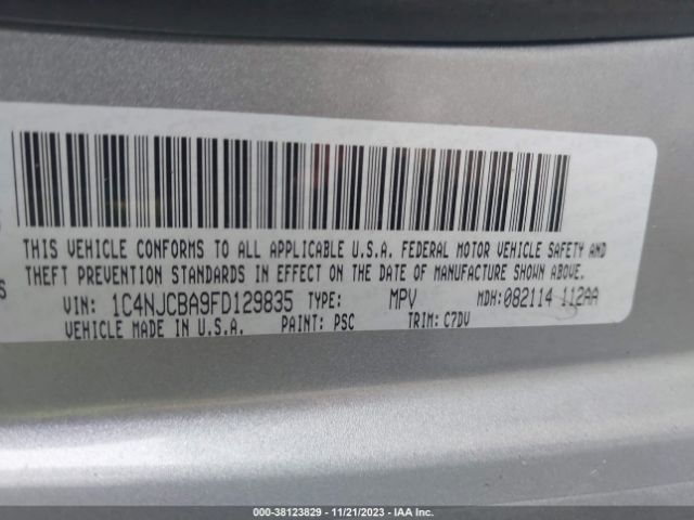 1C4NJCBA9FD129835 Jeep Compass Sport