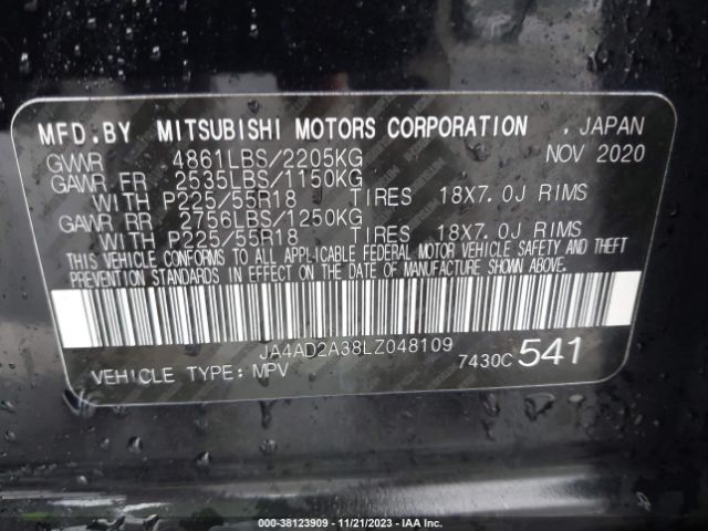 JA4AD2A38LZ048109 Mitsubishi Outlander Es 2.4
