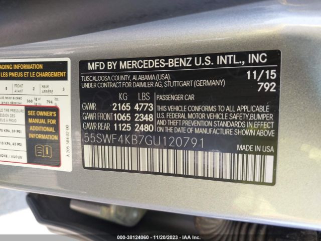 55SWF4KB7GU120791 Mercedes-Benz C 300 Sport 4matic/luxury 4matic/4matic