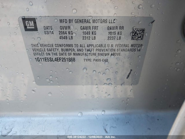 Chevrolet MALIBU 2LT 2014 1G11E5SL4EF251868 Image 9