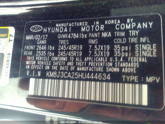 Hyundai Tucson Night 2017 KM8J3CA25HU444634 Image 9