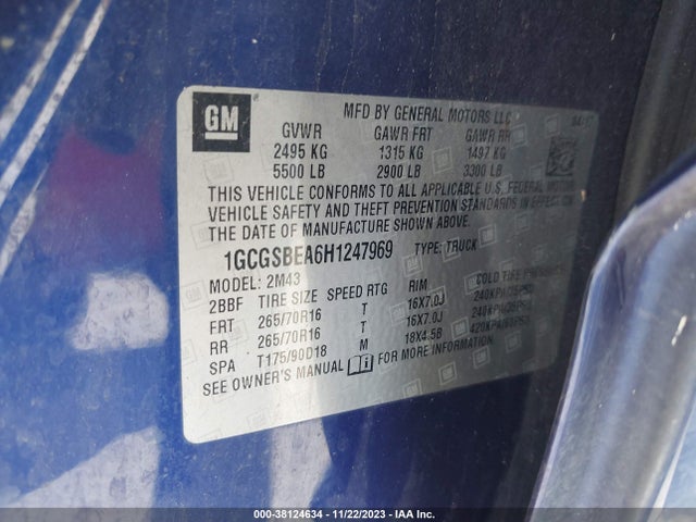Chevrolet Colorado Wt 2017 1GCGSBEA6H1247969 Image 9