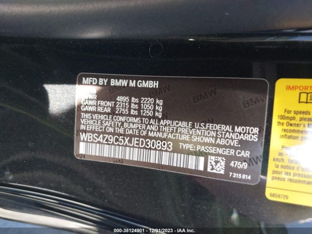 WBS4Z9C5XJED30893 BMW M4