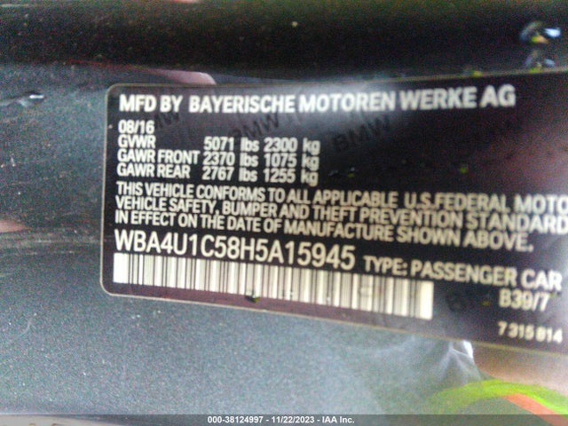 BMW 440i Xdrive 2017 WBA4U1C58H5A15945 Image 9