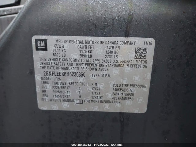 Chevrolet EQUINOX LS 2017 2GNFLEEK6H6236350 Image 9
