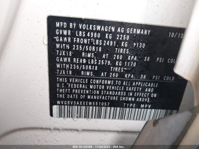 2014 VOLKSWAGEN TIGUAN WVGBV3AXXEW551057 Photo 8