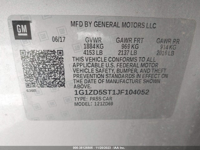 Chevrolet MALIBU LT 2018 1G1ZD5ST1JF104052 Image 9