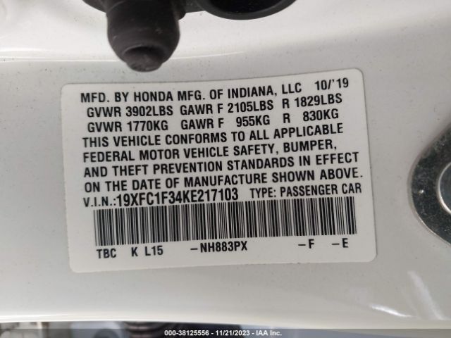 19XFC1F34KE217103 Honda CIVIC EX