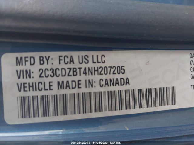 2C3CDZBT4NH207205 Dodge Challenger R/t