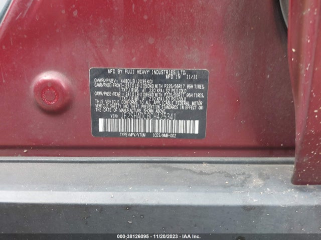 2012 SUBARU FORESTER 2.5X PREMIUM VIN: JF2SHADC8CH425341