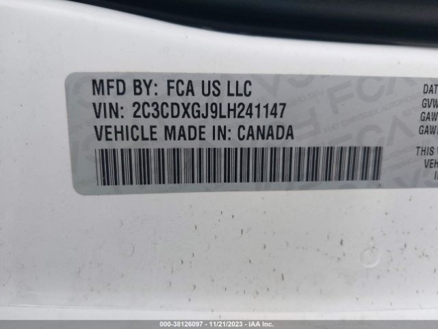 2C3CDXGJ9LH241147 Dodge Charger Scat Pack Rwd