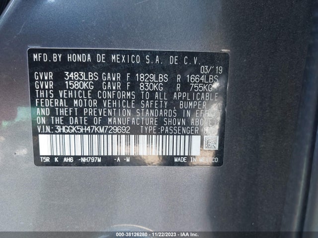 Honda FIT LX 2019 3HGGK5H47KM729692 Image 9