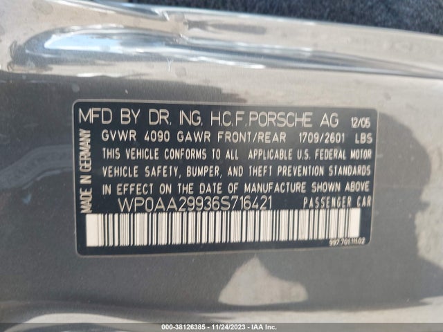 2006 PORSCHE 911 WP0AA29936S716421 Photo 8