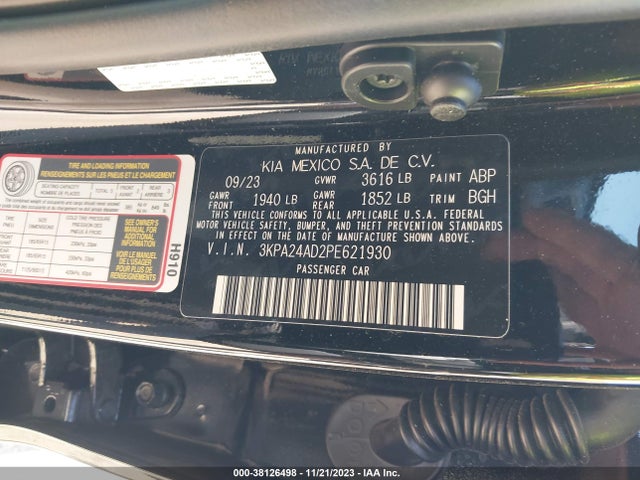 2023 KIA RIO S VIN: 3KPA24AD2PE621930